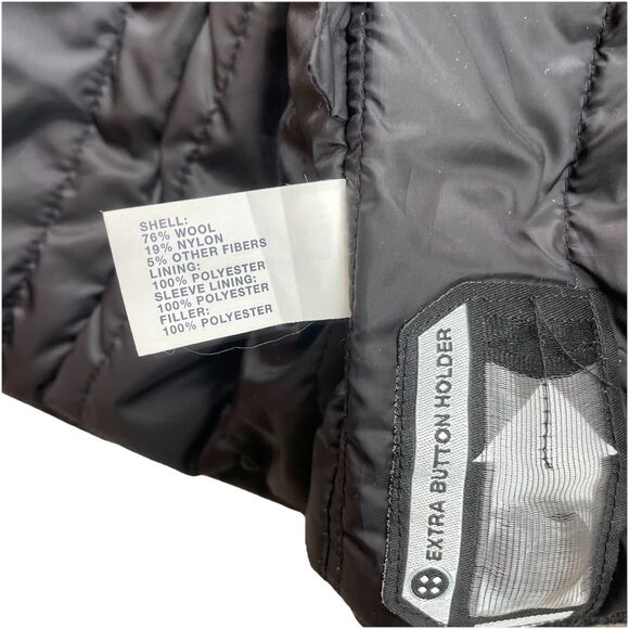 Men's Wool Gap Coat Size Large Gray Zipper Front Lined Vintage Jacket Y2K - Picture 7 of 13